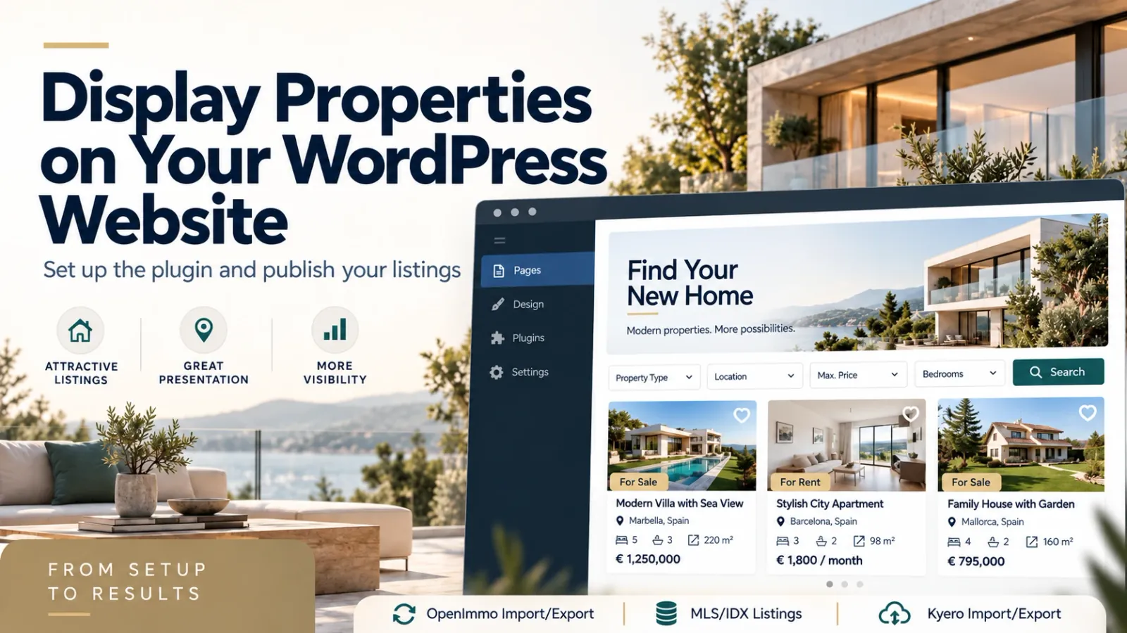 Mostrar sus inmuebles en su web de WordPress – configurar el plugin y publicar sus anuncios